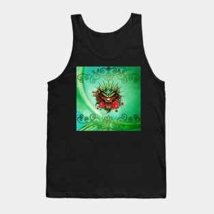 Wonderful colorful dragon head with flowers Tank Top